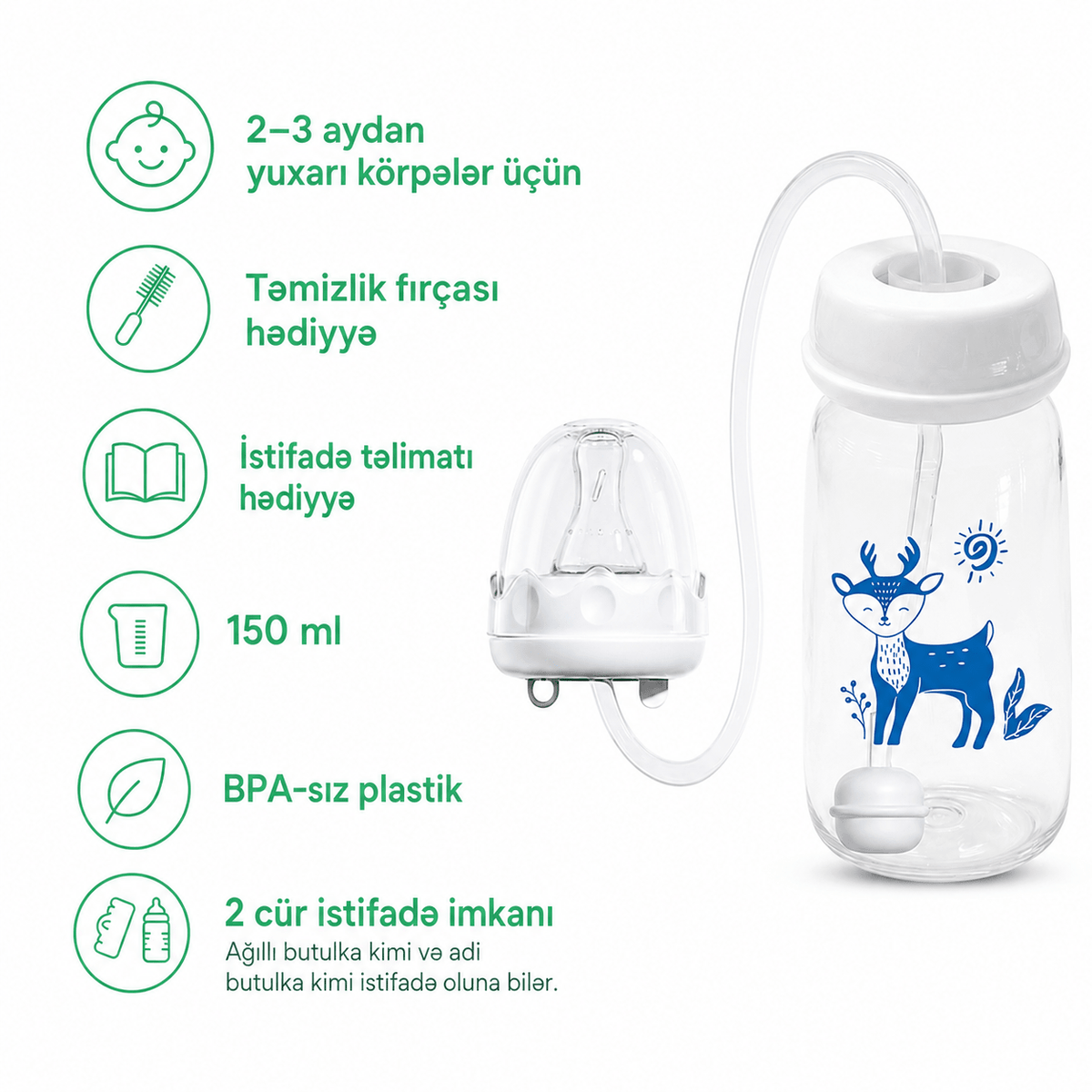 Juppuly Eller Serbest Akıllı Biberon - Cuppulu